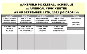 Pickleball Schedule