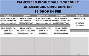 PICKLEBALL SCHEDULE 2023-2024